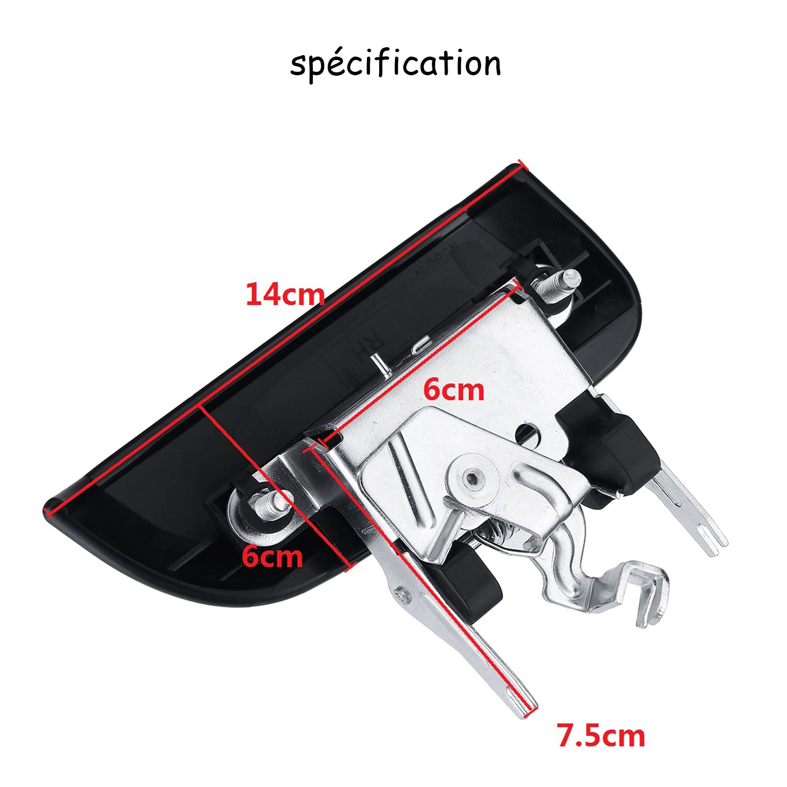 2x Poignée De Porte Extérieure Arriere Gauche Droite Compatible Avec Nissan Pathfinder R51 05-12 82607EA502