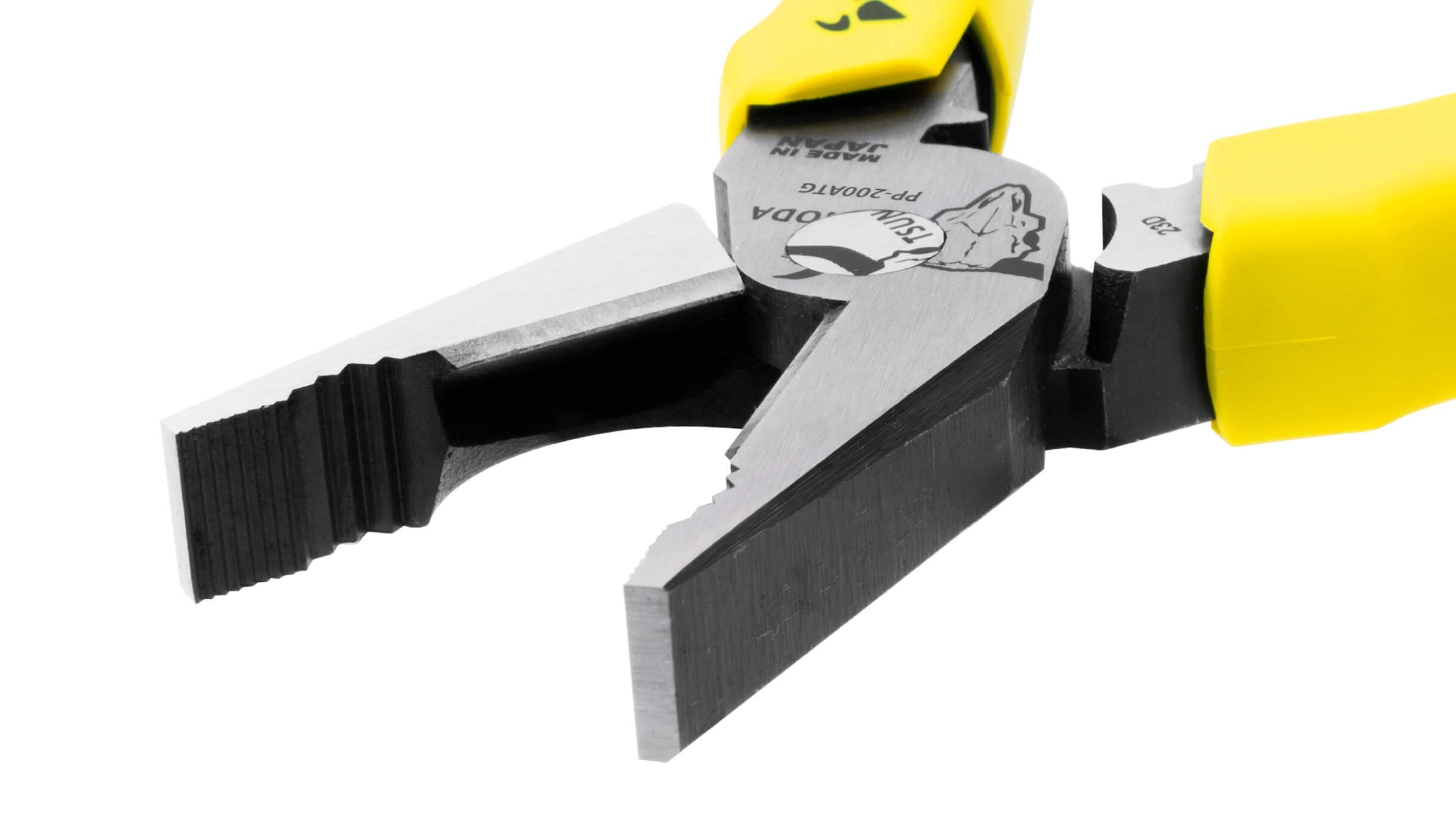 Tsunoda PP-200ATG - Alicates de energía eléctrica, 7.9 pulgadas, 331 g, acero inoxidable, ancho de corte 0.4 cm, con función de crimpado
