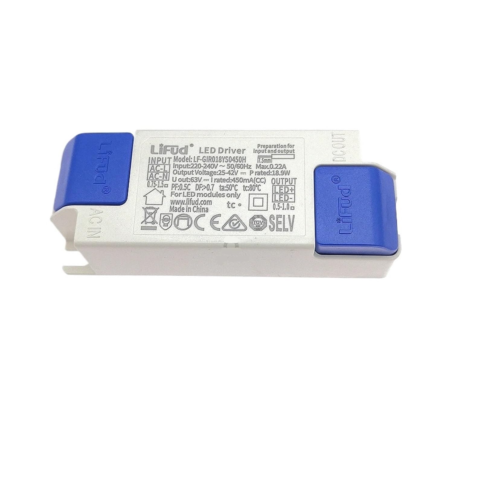 FCARUMIQP 1pcs LED Driver No Flicker LF-GIRxxxYS 25-42V 135mA 180mA 200mA 300mA 450mA 600mA Panel Light Power Supply(GIR018YS0450H)