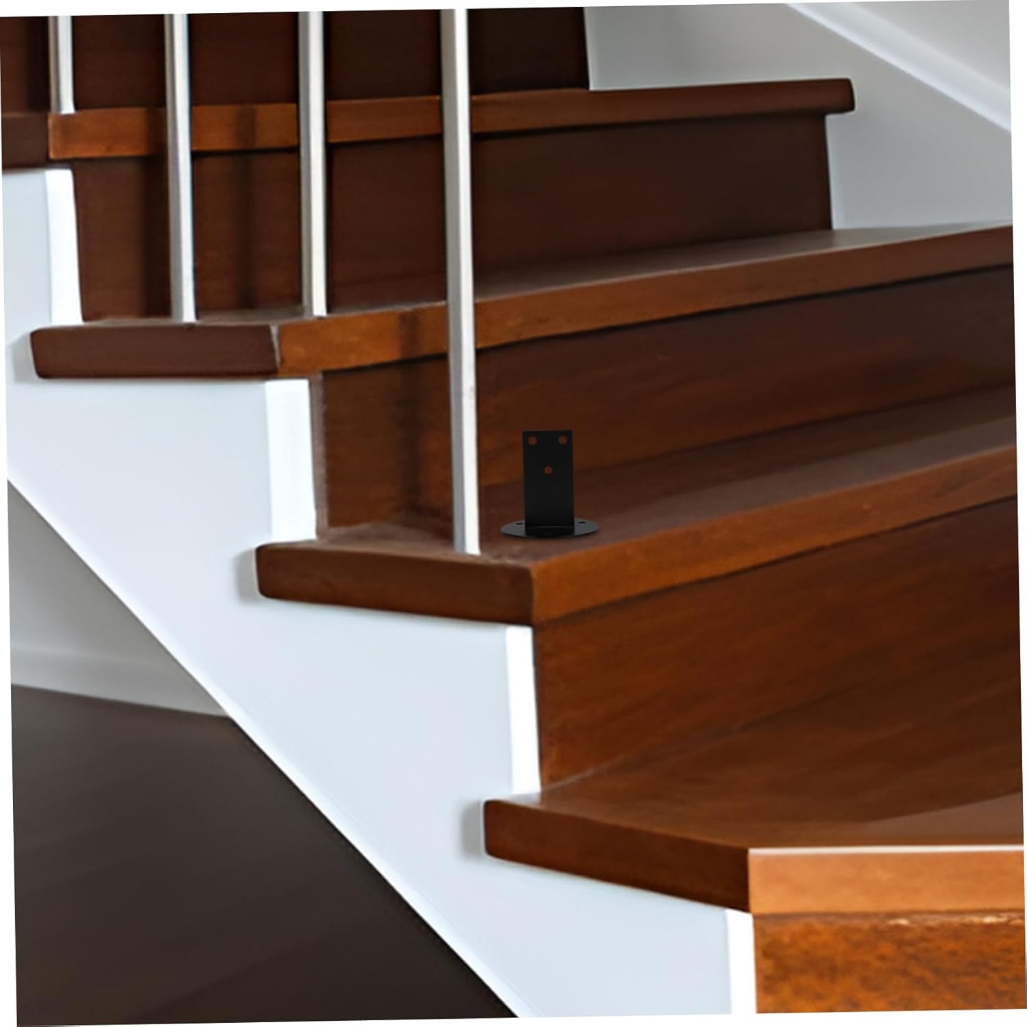 Mipcase 6pcs Heavy Duty Stair Railing Brackets for Handrails Secure Support Hardware for Indoor and Outdoor Stairs Finish Easy to Install