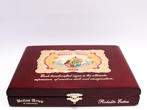 Miniatura 2 de Bellas Artes  Caja de cigarros de madera extra roja robusta vacía  9 x 6.5 x 1.75 pulgadas
