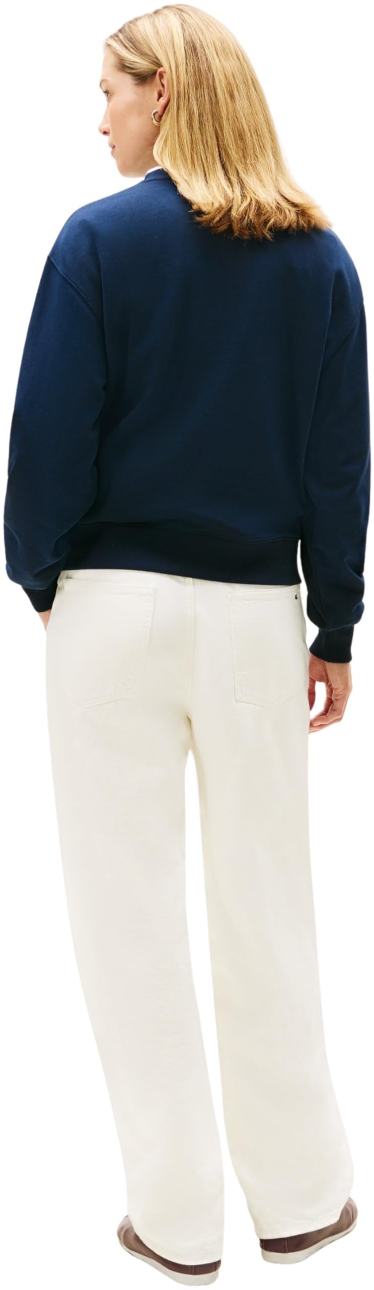 Tommy Hilfiger Damska bluza TH SCRIPT REG TERRY SWTSHRT WW0WW49418, BLUE (Dark Night Navy), M, Niebieski (Dark Night Navy), M