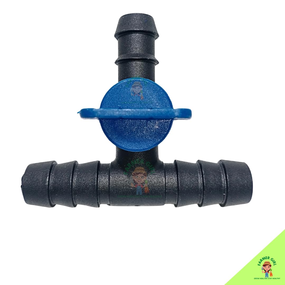 FARMER GIRL 16MM Drip Tee Connector with Tap Drip Irrigation Accessories for Watering Home Garden Pipe Multi Joint Connectors (Pack of 10 Pcs) (B0BGDWJVWL) Amazon Price History, Amazon Price Tracker