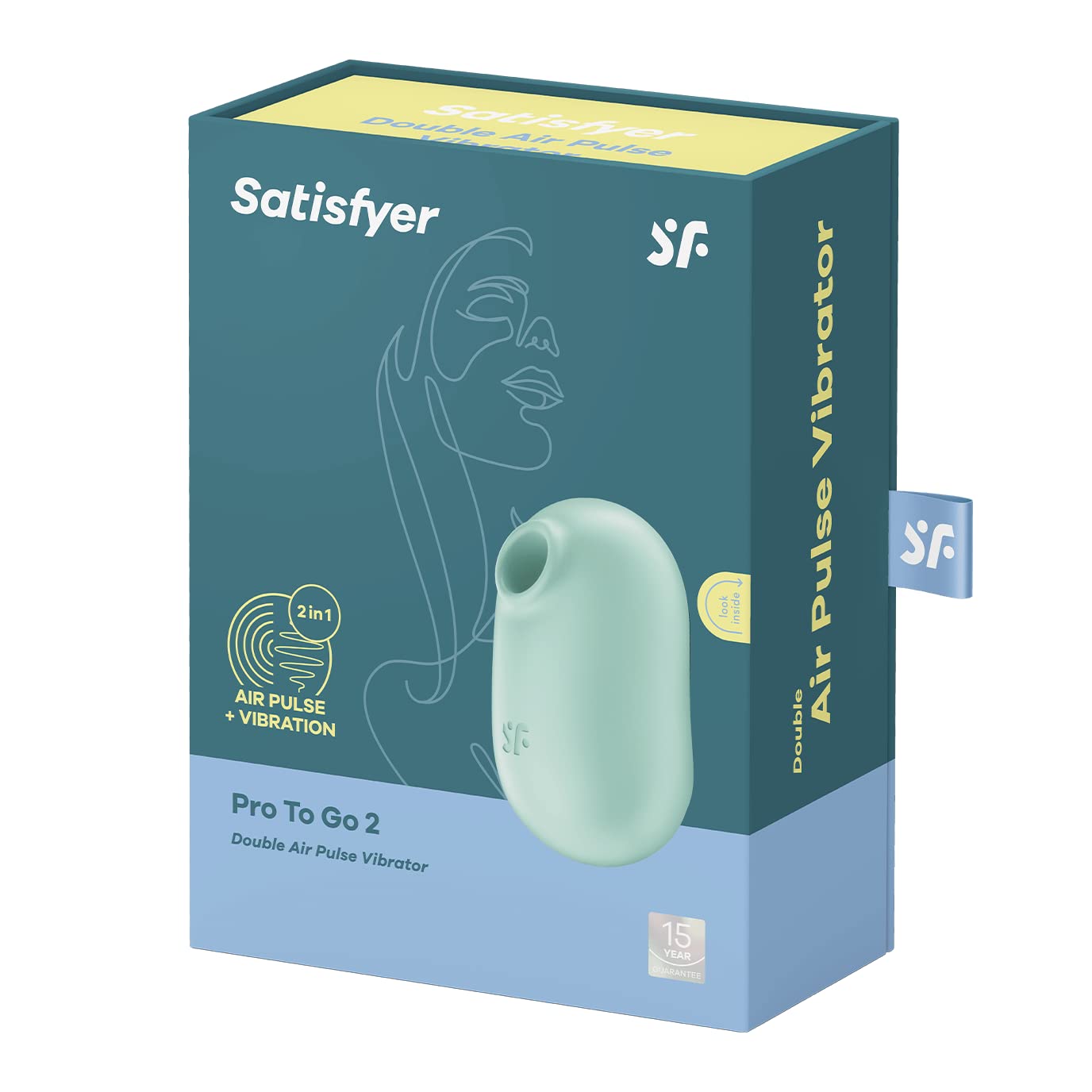 Satisfyer Pro To Go 2 vibrador de ondas de presión | estimulador compacto para mujeres | doble motor | ideal para viajar | silicona respetuosa con el cuerpo | resistente al agua (IPX7) en mint