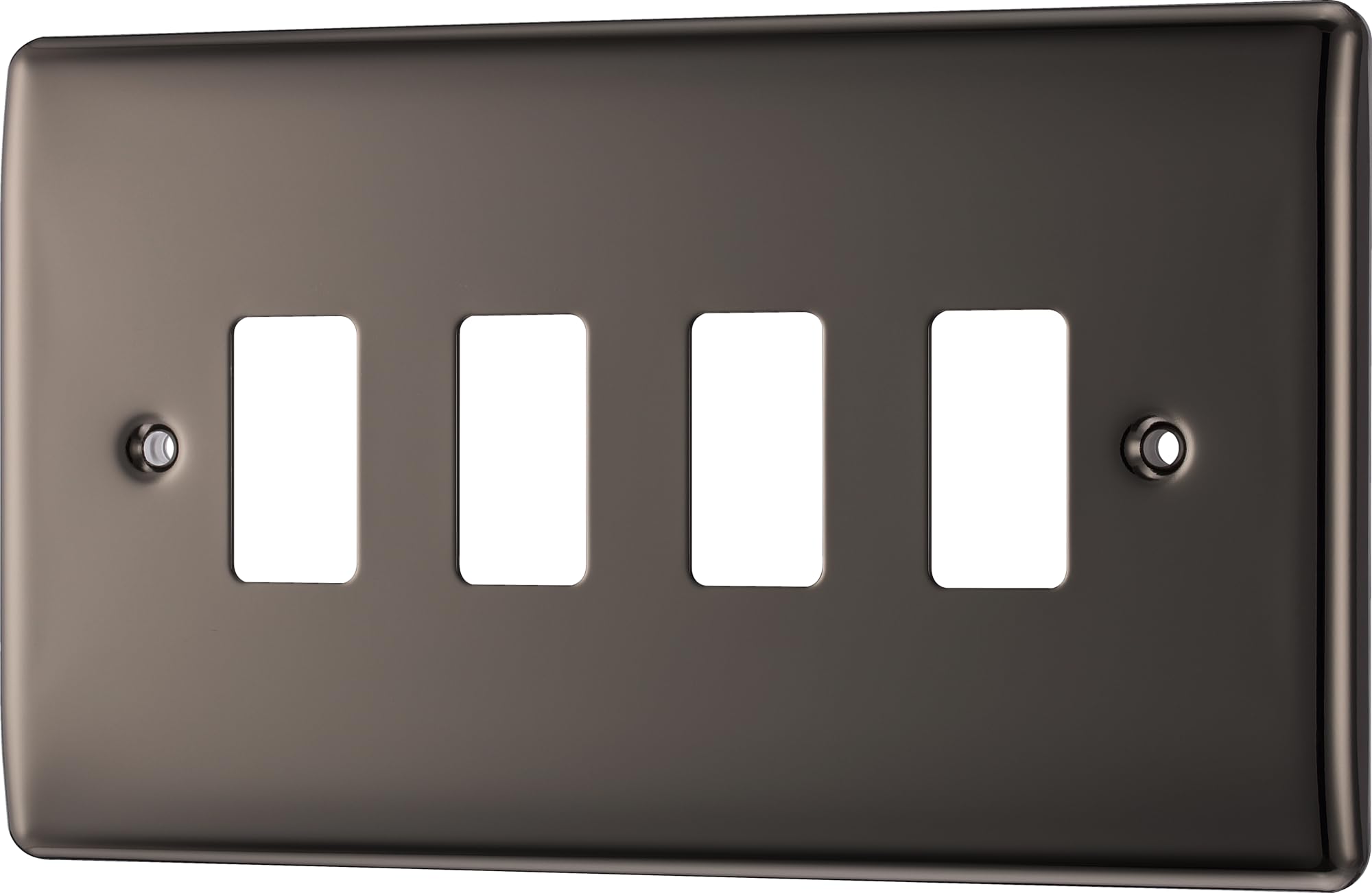 British General RNBN4 Nexus Grid Black Nickel 4 Module Front Plate