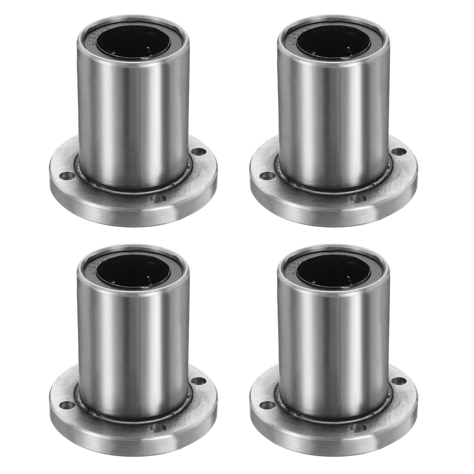 QUARKZMAN 4 Pezzi Cuscinetti Lineari LMF25UU, Diametro Interno 25mm Cuscinetti Lineari A Sfere Con Flangia Rotonda Boccola Di Movimento Con Doppia Guarnizione In Gomma ABEC3 Per CNC