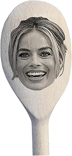 Margot Robbie's Face (Barbie Movie) Engraved on a Wooden Spoon (30cm), Birthday, Christmas. Hollywood Movie Actress. Barbie, Once Upon a Time In Hollywood, Wolf Of Wall Street