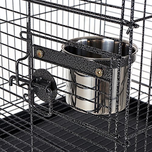 iKayaa IJzeren papegaai Vogelkooi Stand Play Top ara Kaketoe Parkiet Conure Finch Kooi Kom en Afsluitbare Wielen… - Afbeelding 7