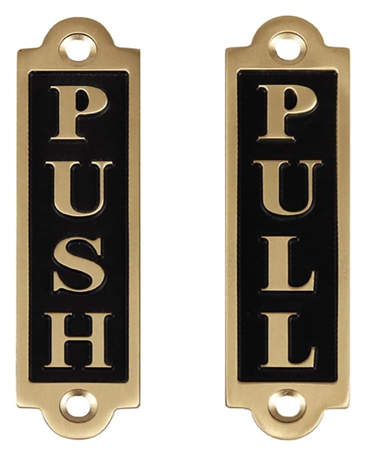 Znaki na drzwi Push Pull, mosiądz, zestaw pary znaków na drzwi dla firm, restauracji, barów, hoteli, szkół, kawiarni, drzwi drewniane, nie do rozdarcia - 9,3 x 2,4 cm PULL