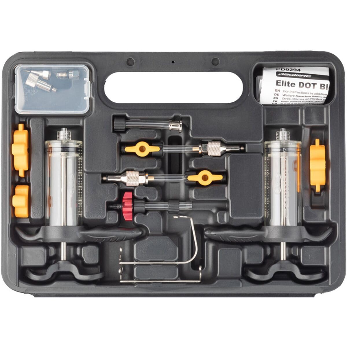 Jagwire Elite DOT Bike Brake Bleed Kit - Includes Synringes / Universal Adapters