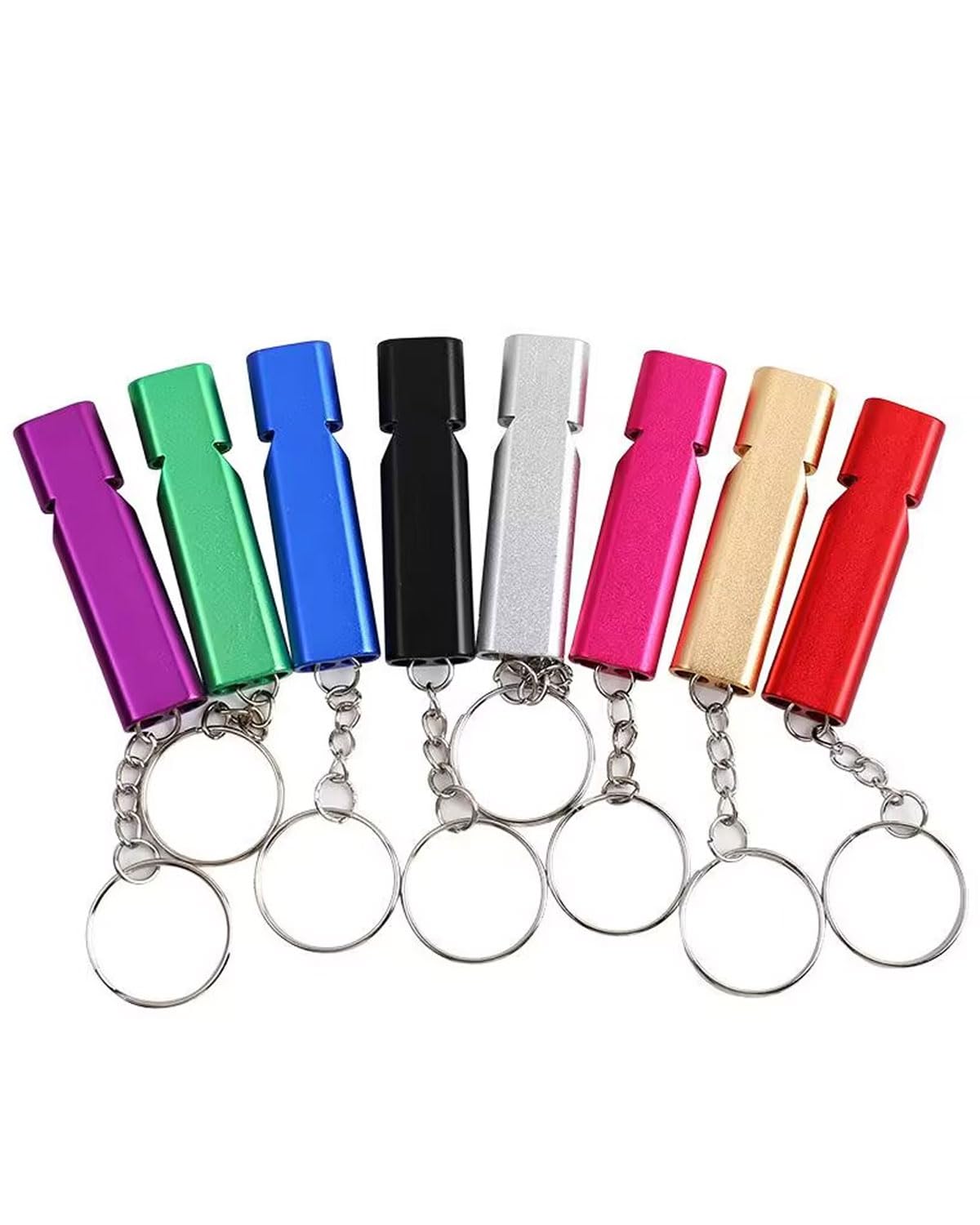 7 Stück Trillerpfeifen Metall - Notfallpfeife 120dB Mit Schlüsselanhänger Für Outdoor