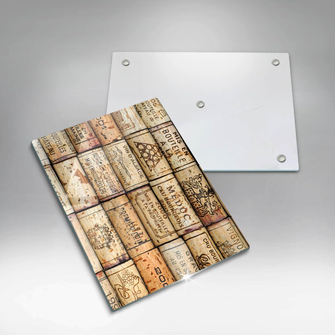 Tabla de cortar de vidrio | Beige | Superficie impresa