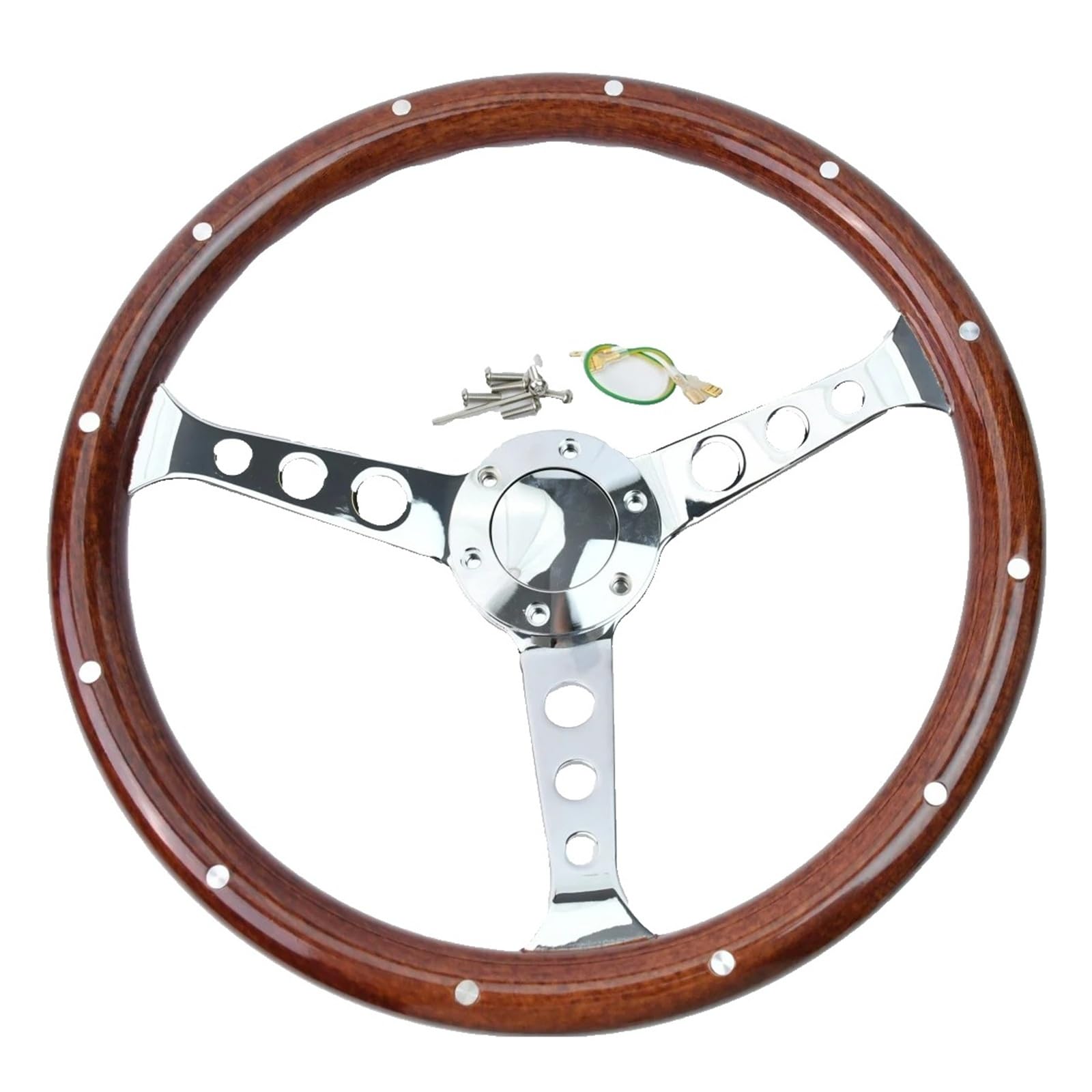 IBNA Volante da Corsa Staffa per Volante in ABS con Foro Rotondo da 380 Mm con Rivetti
