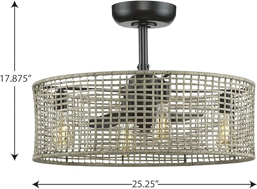 Miniatura 10 de Progress Lighting Ventilador de techo LED P250068-31M-WB de Belva Collection 25.25 pulgadas