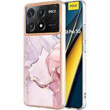 Slim Fit Case for Redmi K70E/Poco X6 Pro, Rose Gold, IMD Marble Pattern, Wireless Charging Compatible