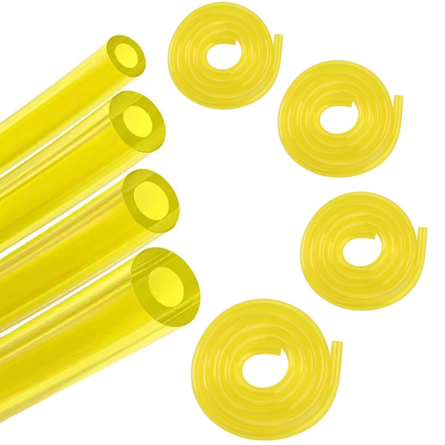 Kit de manguera de línea de combustible de 4 tamaños de 4 pies para cortacésped Poulan Craftman String Trimmer Motosierra Soplador (Amarillo 4 pies)