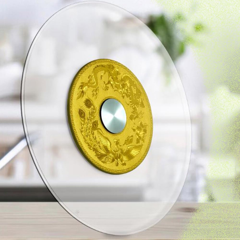 Vassoio girevole in vetro temperato, grande piatto girevole per sala da pranzo e cucina, design durevole e trasparente