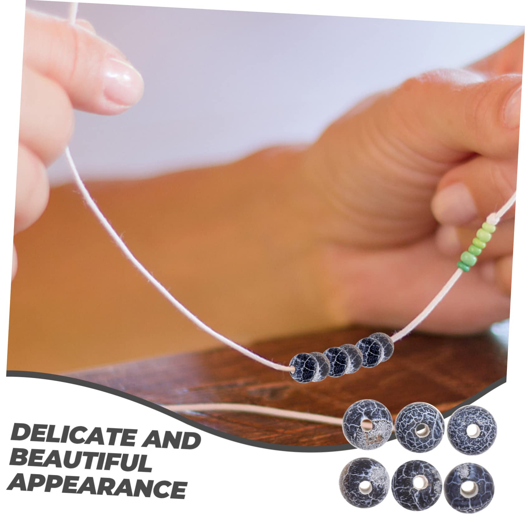 NUOBESTY 4pezzi Perline Agata Smerigliata Per Creazioni Di Bigiotteria Fai Da Te Perline Decorative Per Collane e Braccialetti Materiale Di Alta Qualità Per Artigianato Creativo
