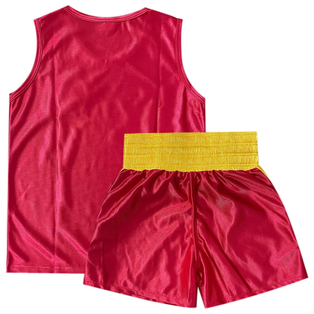 Unisex Bambini Set di Uniformi da Boxe Adulto Muay Thai Sanda Abbigliamento da Competizione Prestazioni Tuta Pantaloncini Gilet ad Asciugatura Rapida Top