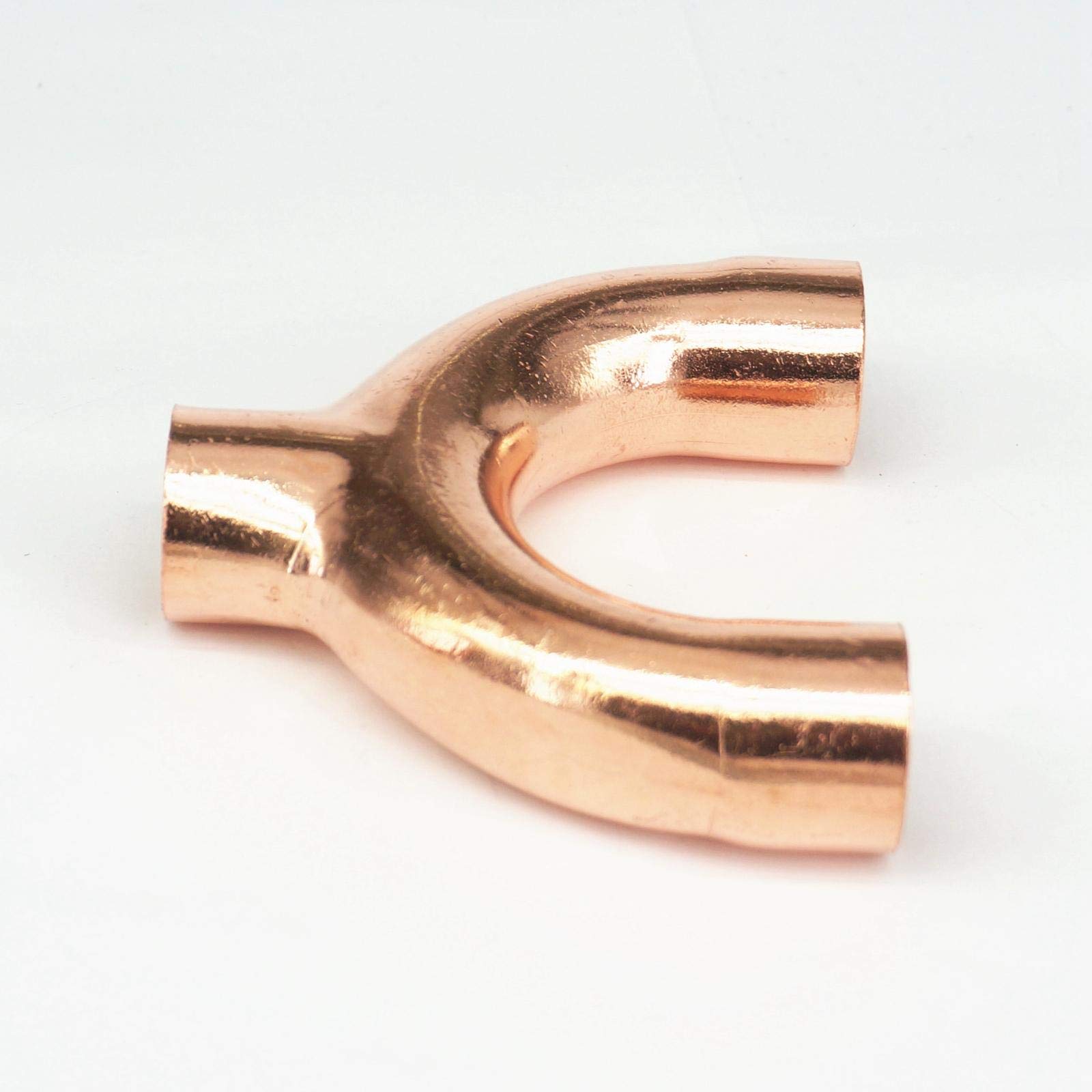 25x1.5x83mm Copper End Feed Equal Y 3 Ways Welding Pipe Adapter Fitting Air Conditioner Refrigeration Gas Water Oil