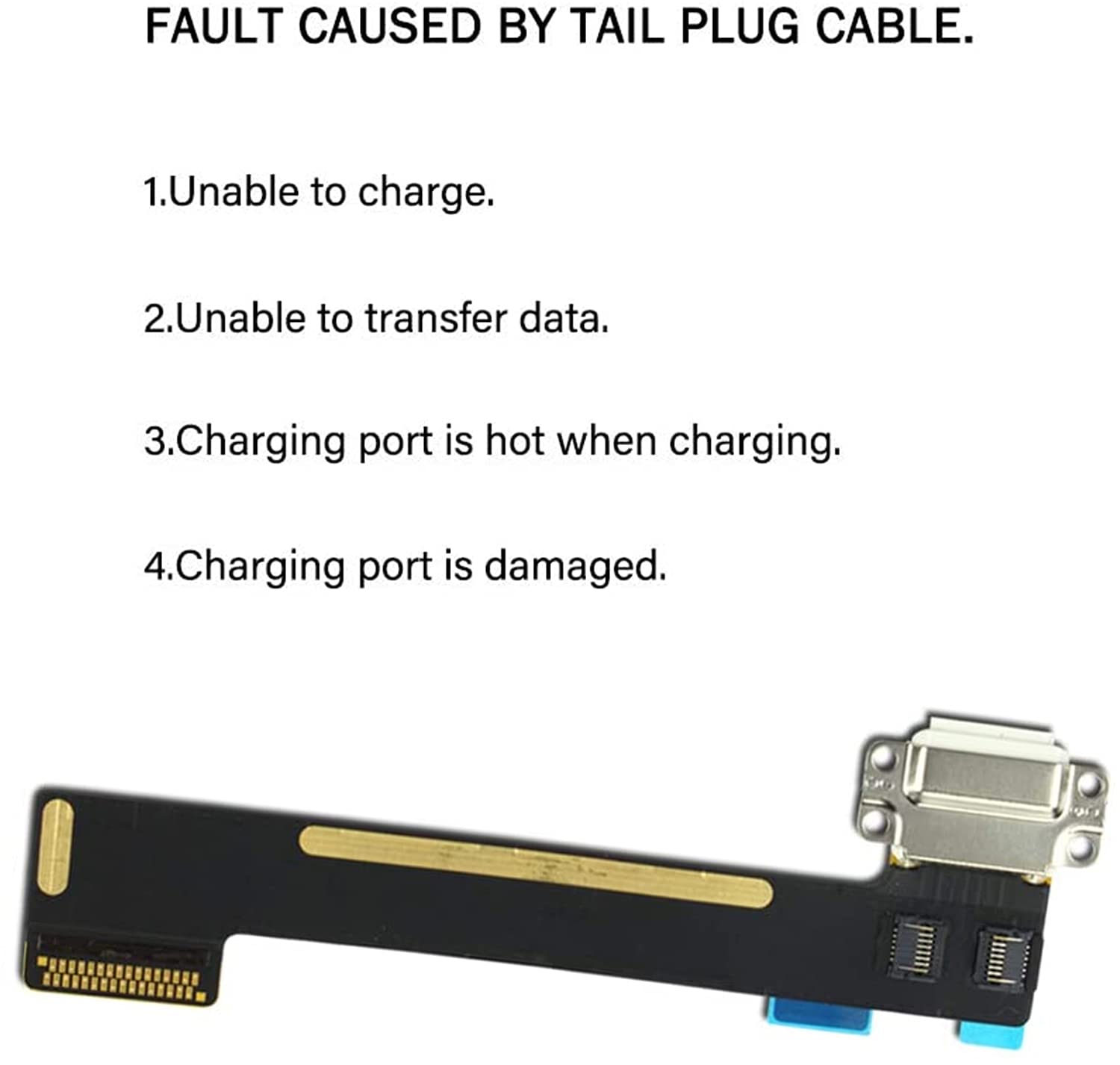 Dock Connector Replacement Compatible with iPad mini 4 A1538 A1550 2015 | iPad mini 5 A2133 A2124 A2126 A2125 2019 7.9"(White) Charging Port Assembly Flex Cable
