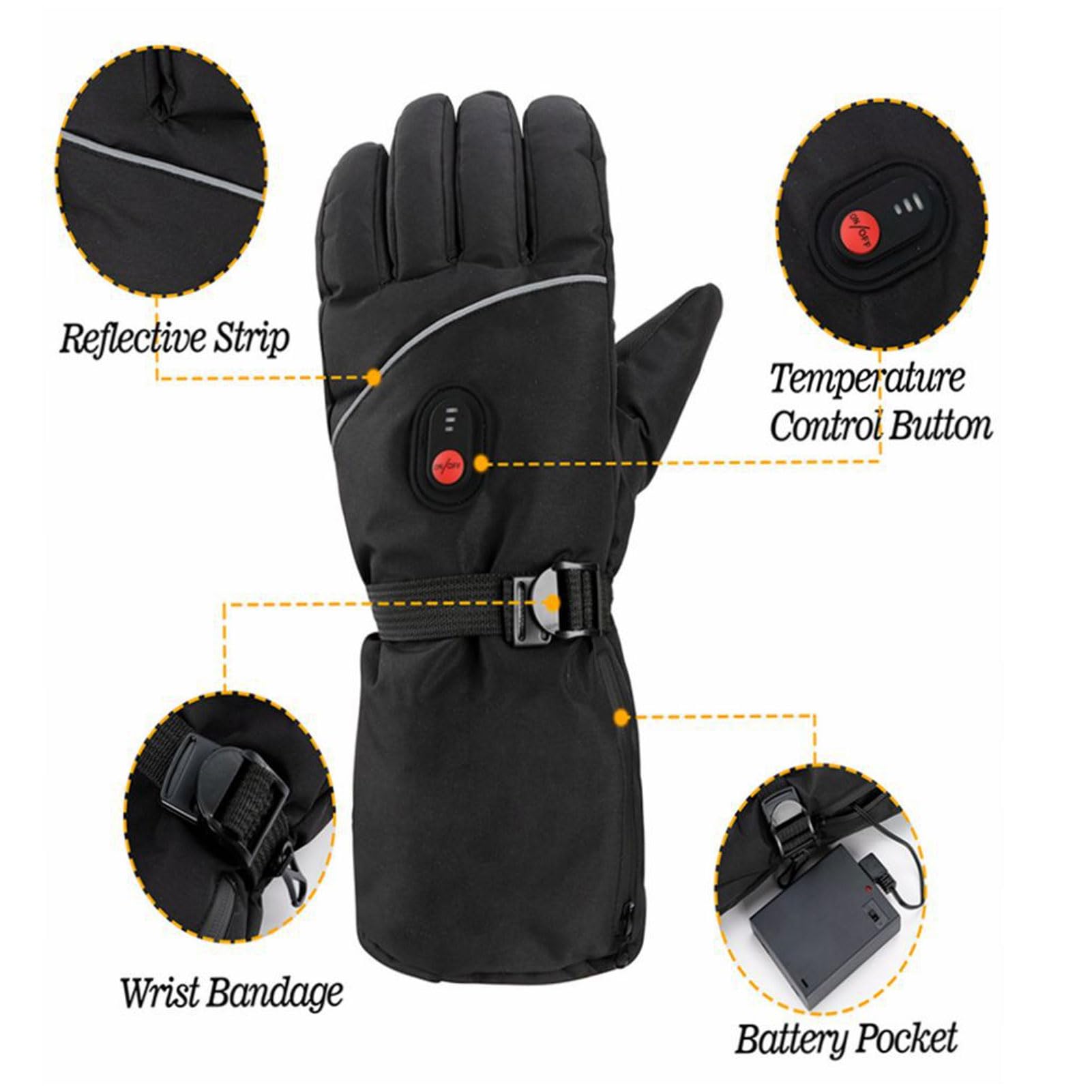 Guanti riscaldati Touchscreen elettrico Sci invernale da ciclismo | Batteria AA da 5 W per uomo donna sport all'aria aperta ciclismo invernale sci motociclismo