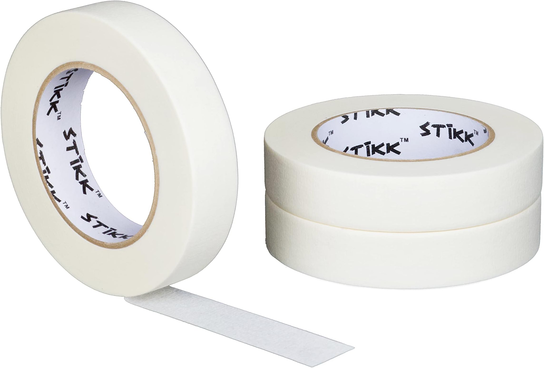 STIKK Painters Tape - 3pk White Painter Tape - 1 inch x 60 Yards - Paint Tape for Painting, Edges, Trim, Ceilings - Masking Tape for DIY Paint Projects - Residue-Free Painting Tape