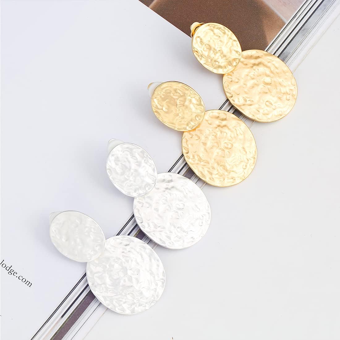 Matte Gold Vintage Clip Drop Earrings for Women Clip on Earrings Statement Earrings Gift for Mom - Image 6