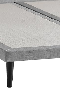 Niron Yatak Slim Karyola - 180x200 Çift Kişilik Baza - Metal İskeletli, Yüksek Ayaklı ve Keten Kumaşlı