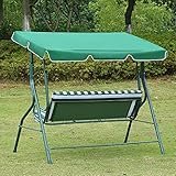 Loywe Hollywoodschaukel Gartenschaukel Schaukelbank 3-Sitzer mit Dach Stahlgestell,Grün 170x115x156cm LW12 - 7