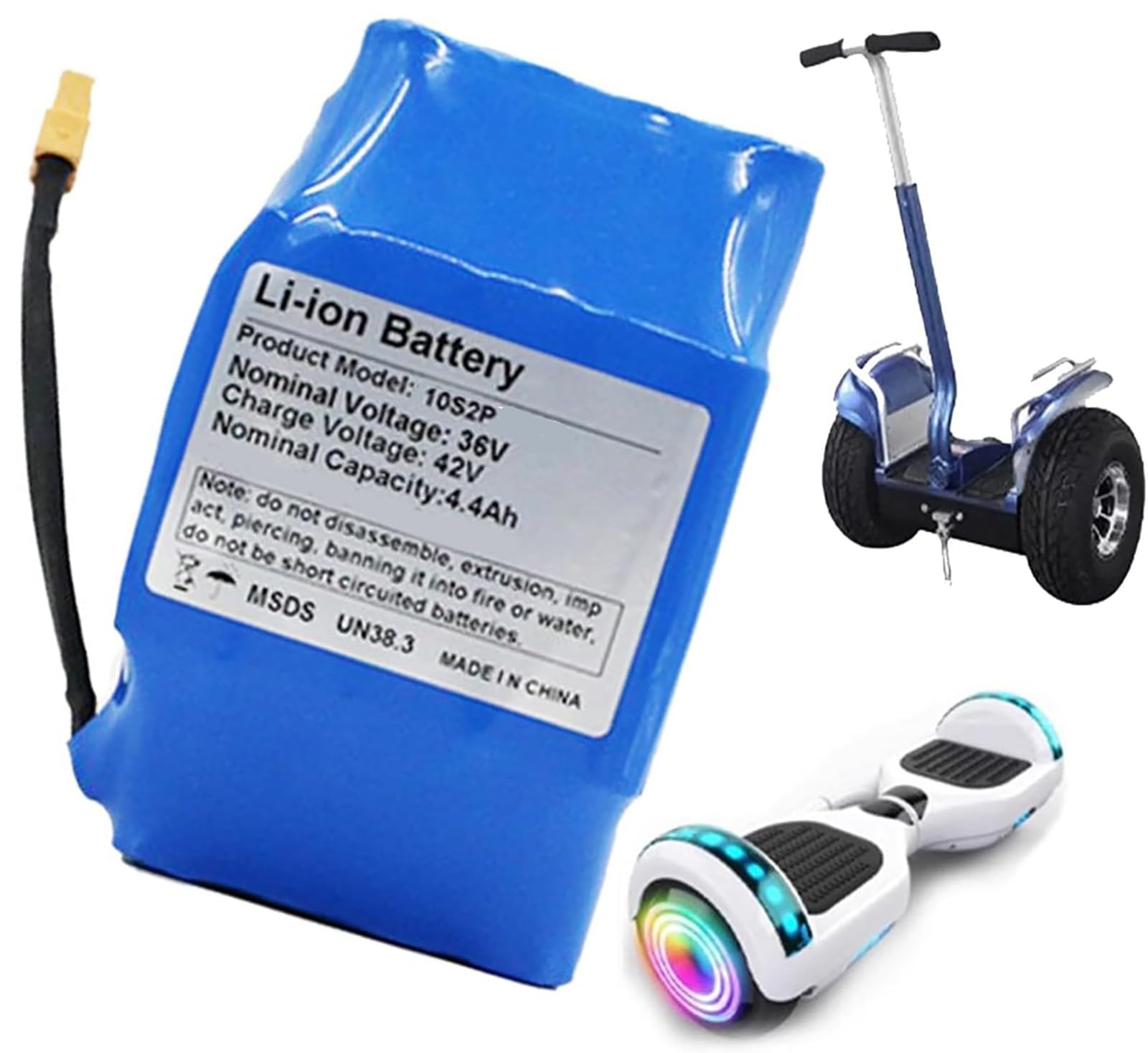 36 V 4400 mAh 6000 mAh Batterie Ebike pour 500W Moteur Scooter Vélo Electrique, Batterie E-Bike Lithium-ION Hoverboard Batterie Vélo Electrique avec Chargeur XT60