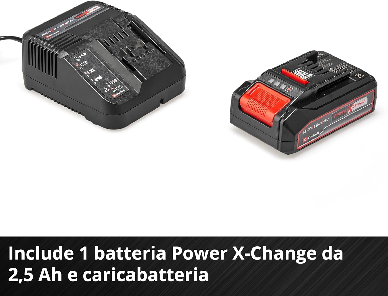 Einhell Tagliasiepi a batteria GC-CH 1855/1 Li Kit Power X-Change (18 V, 55 cm lunghezza di taglio, 18 mm distanza tra i denti, maniglia girevole, incl. 2,5 Ah batteria e caricabatteria)