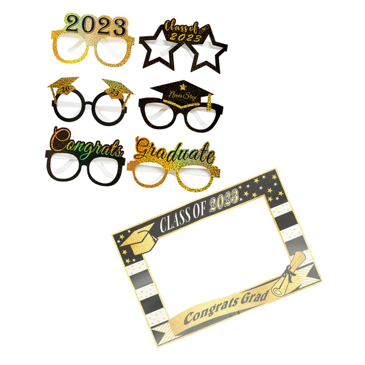 Alipis 4 Set Occhiali da Laurea con Fotografica per Festa Laurea e Foto Booth Accessori Divertenti per Celebrazioni e Riunioni tra Amici