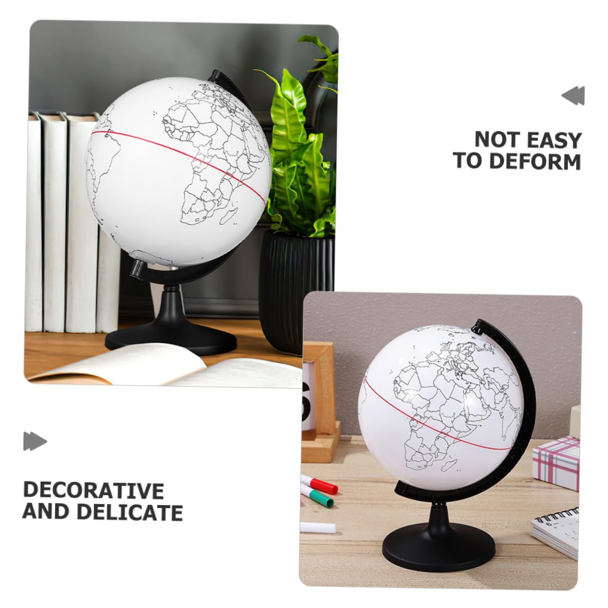 DIYEAH Diy Blank Coloring Globe Model 3pcs Unpainted Educational Decor for Boys and Girls