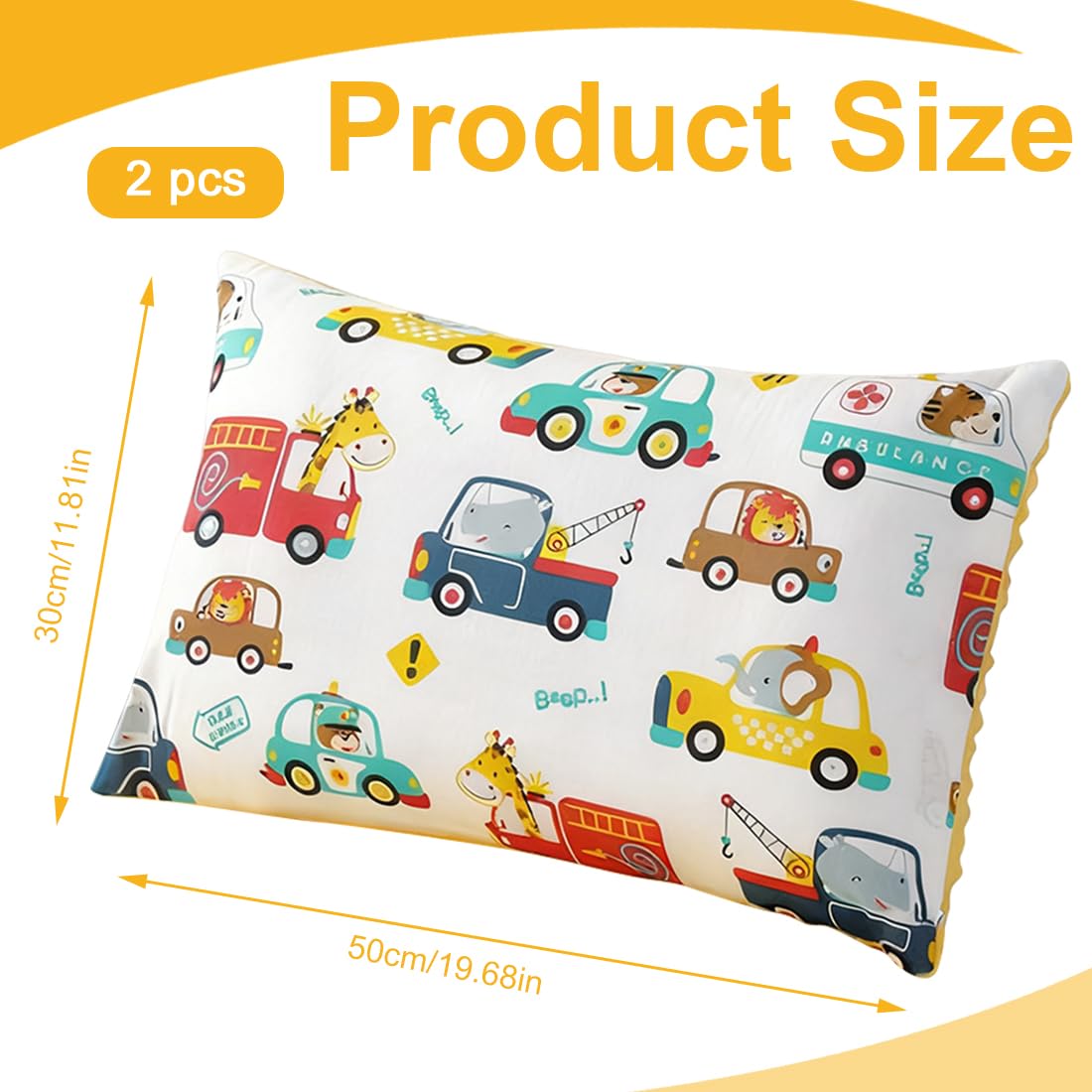 Federa cuscino bambino cotone 30X50cm 2 pezzi traspirante
