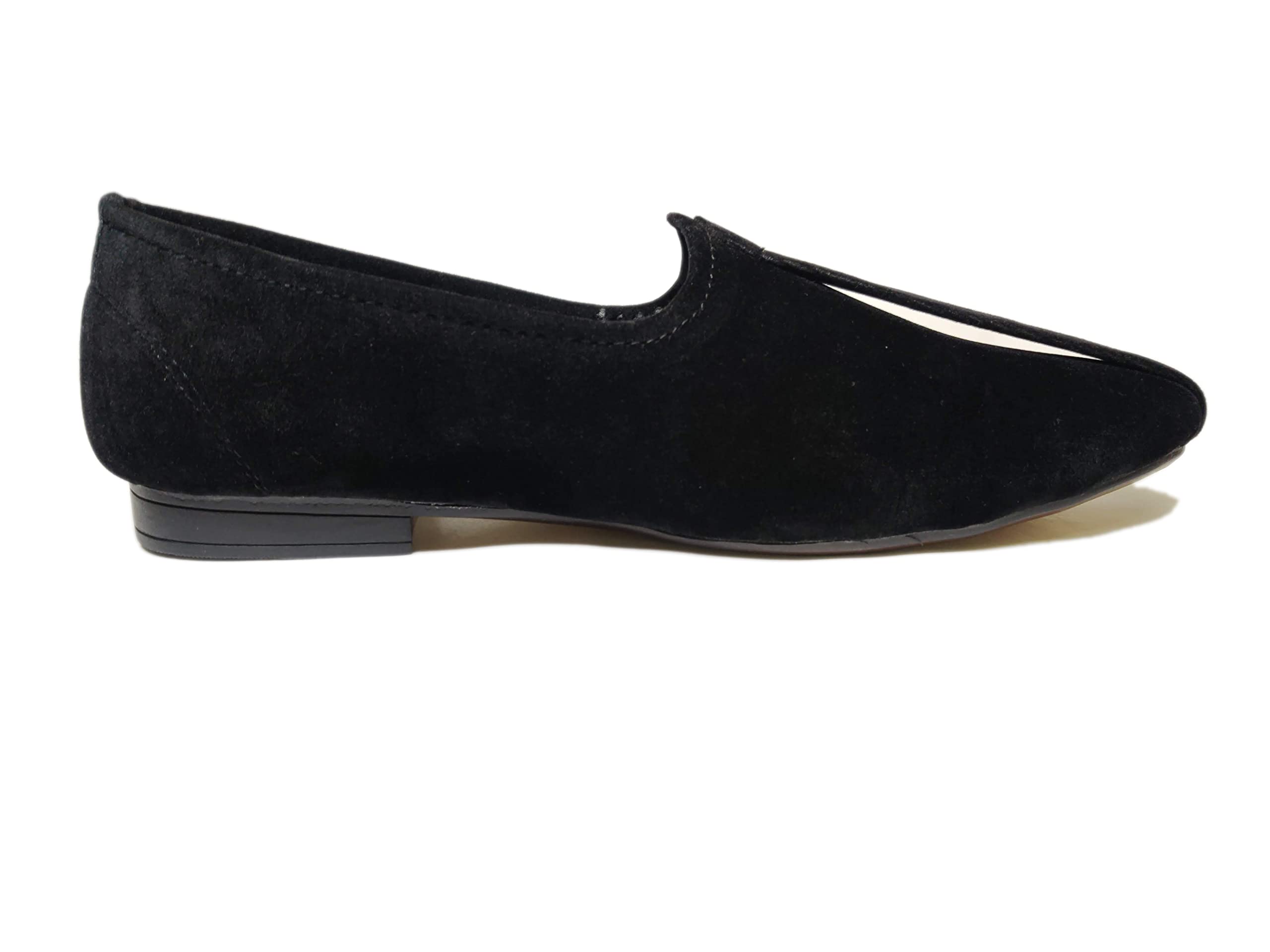 VELOUR INDIA Men's Black Velvet Mojari Jutti Ethnic Loafers (Numeric_10) 1