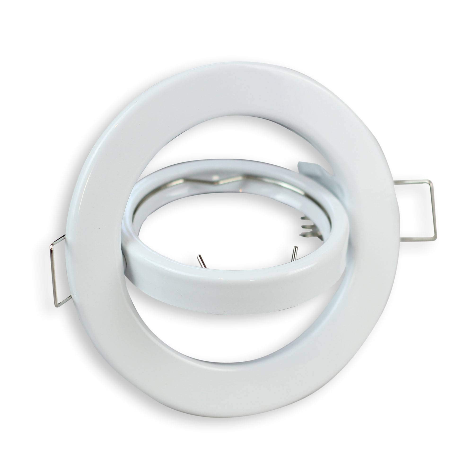 6x LED Einbaustrahler Set weiß rund 5 Watt warmweiß 230V super flach - Einbauleuchte schwenkbar und - 70mm Bohrloch Einbau-Spot Decken-Strahler Deckeneinbaustrahler