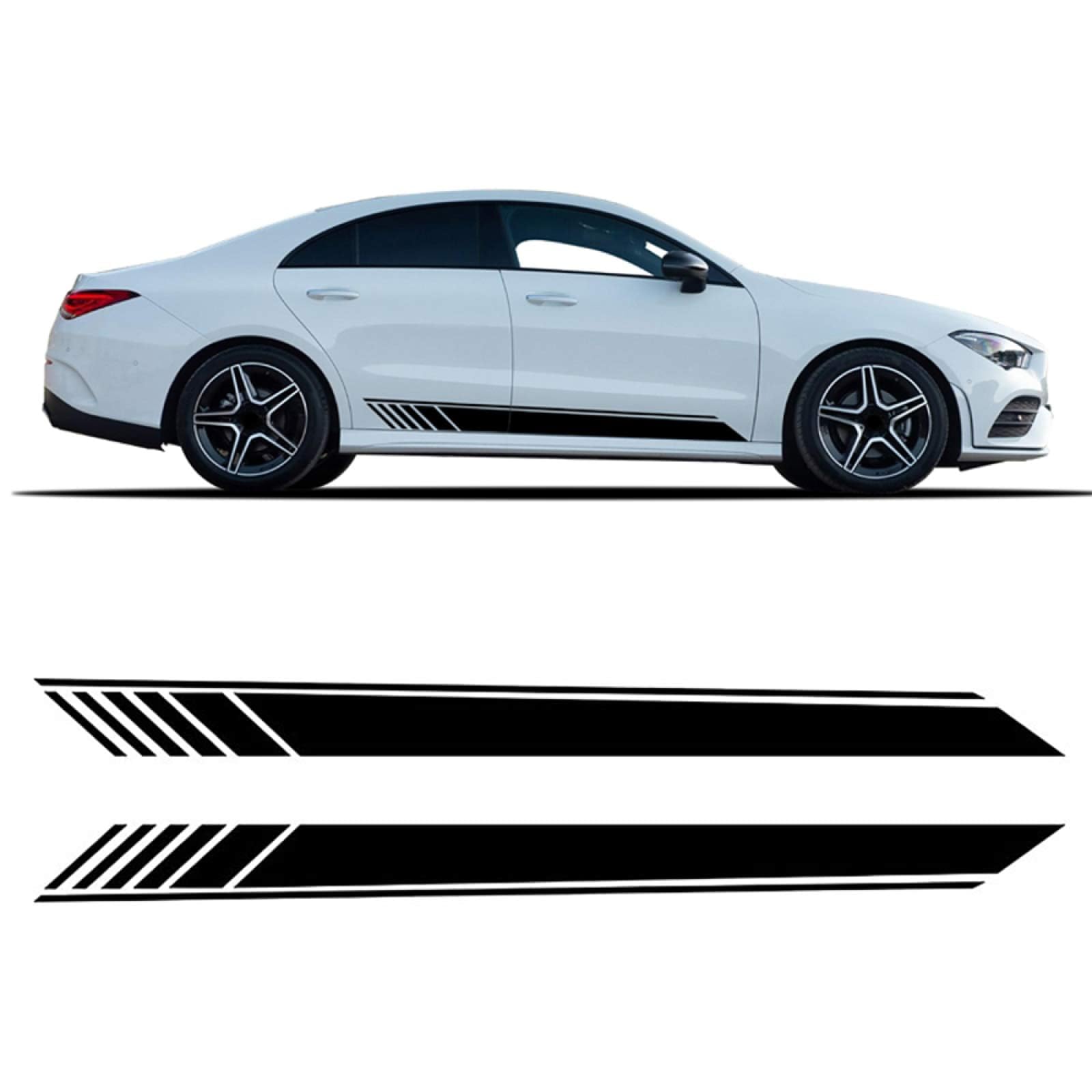 UNCLE LIAO Car Side Skirt For Mercedes Benz CLA Class CLA45 C117 X117 W117 C118 X118 CLA35 Auto Car Door Sticker Side Step Skirt.,Blue