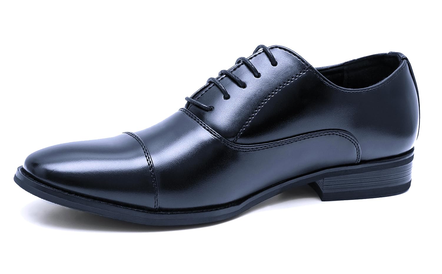Evoga Chaussures Hommes Class Bleu Foncé Vernis Ligne Classique Élégant Cérémonie