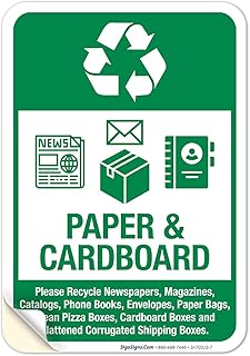 Recycle Paper and Cardboard Please Recycle Newspapers Sign, 10x7 Inches, 4 Mil Vinyl Decal Stickers Weather Resistant, Made in USA