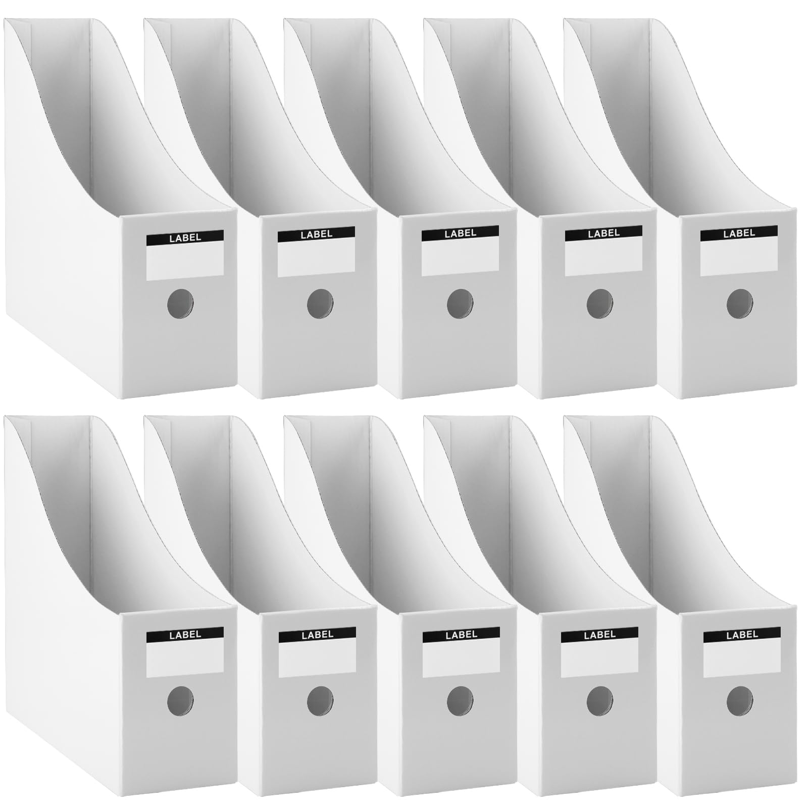 Portariviste in Carta Kraft, 10 Pezzi Cartella File Stile Semplice Riempimento Rack Box Paperwork Organizer Portapenne Desktop Stationery per ufficio,facile conservazione (Bianco)