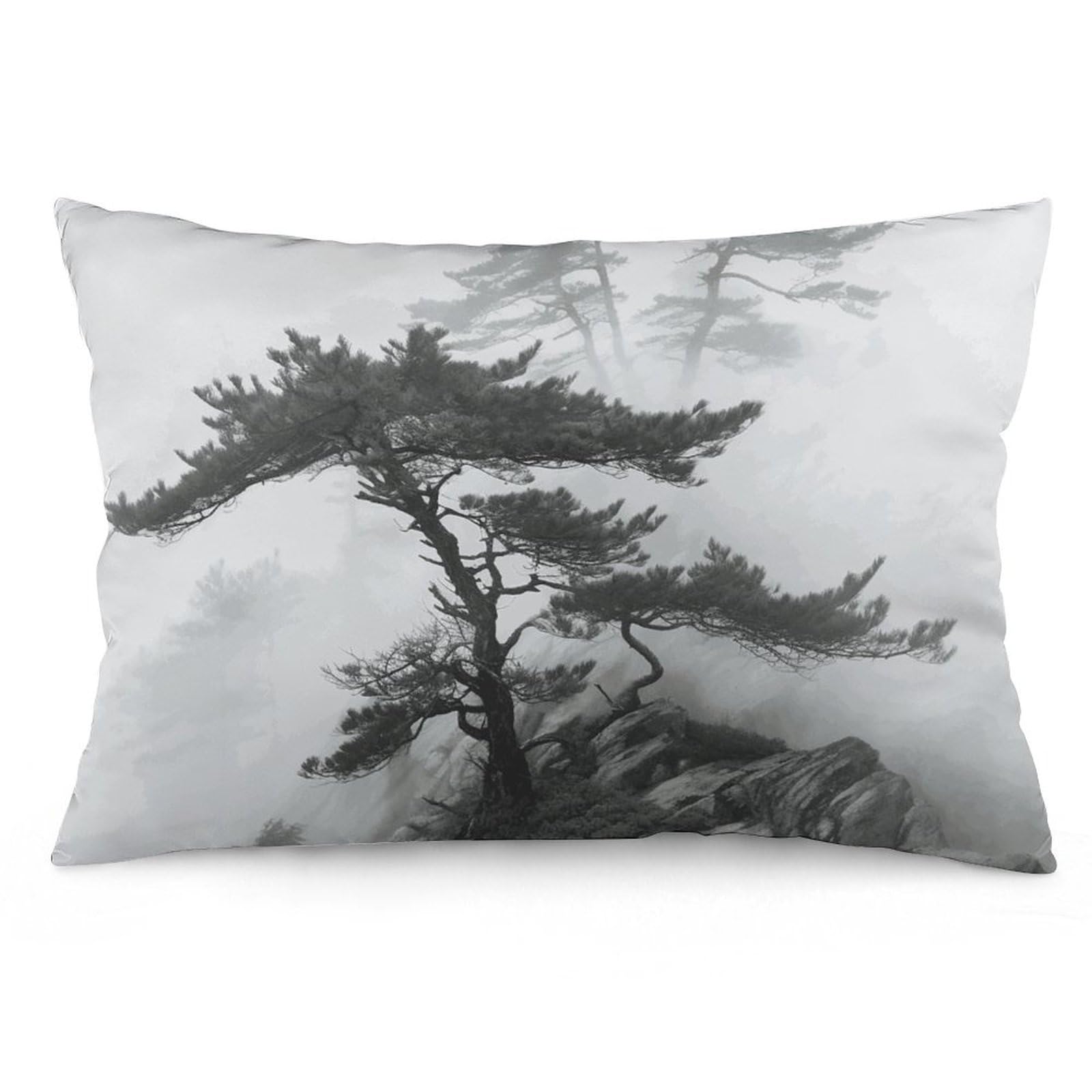 NTVOWPZO 2 Pack Decoration Throw Pillow Covers 20"x30" Pillowcases Covers Foggy Mountain Pine Tree Pillowcases Modern Farmhouse Home Decor Sofa Cushions Covers for Couch Bed Living Room