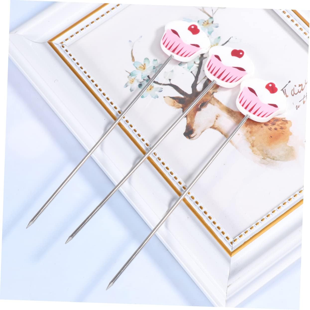 UPKOCH 6pcs Stainless Steel Cake Tester Biscuit Stirrer Baking Tool Probe Needle for Baking Cupcake Testing Tool