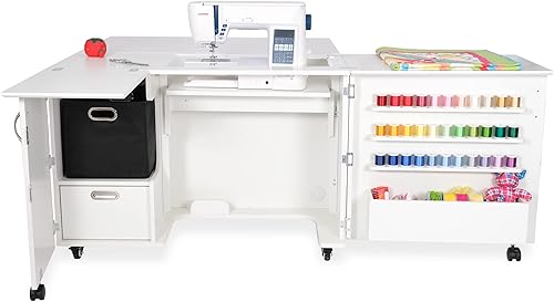 Miniatura 7 de Arrow K8411 Wallaby Kangaroo - Armario y mesa de costura, corte, acolchado, manualidades, incluye almacenamiento y transporte aéreo, portátil con