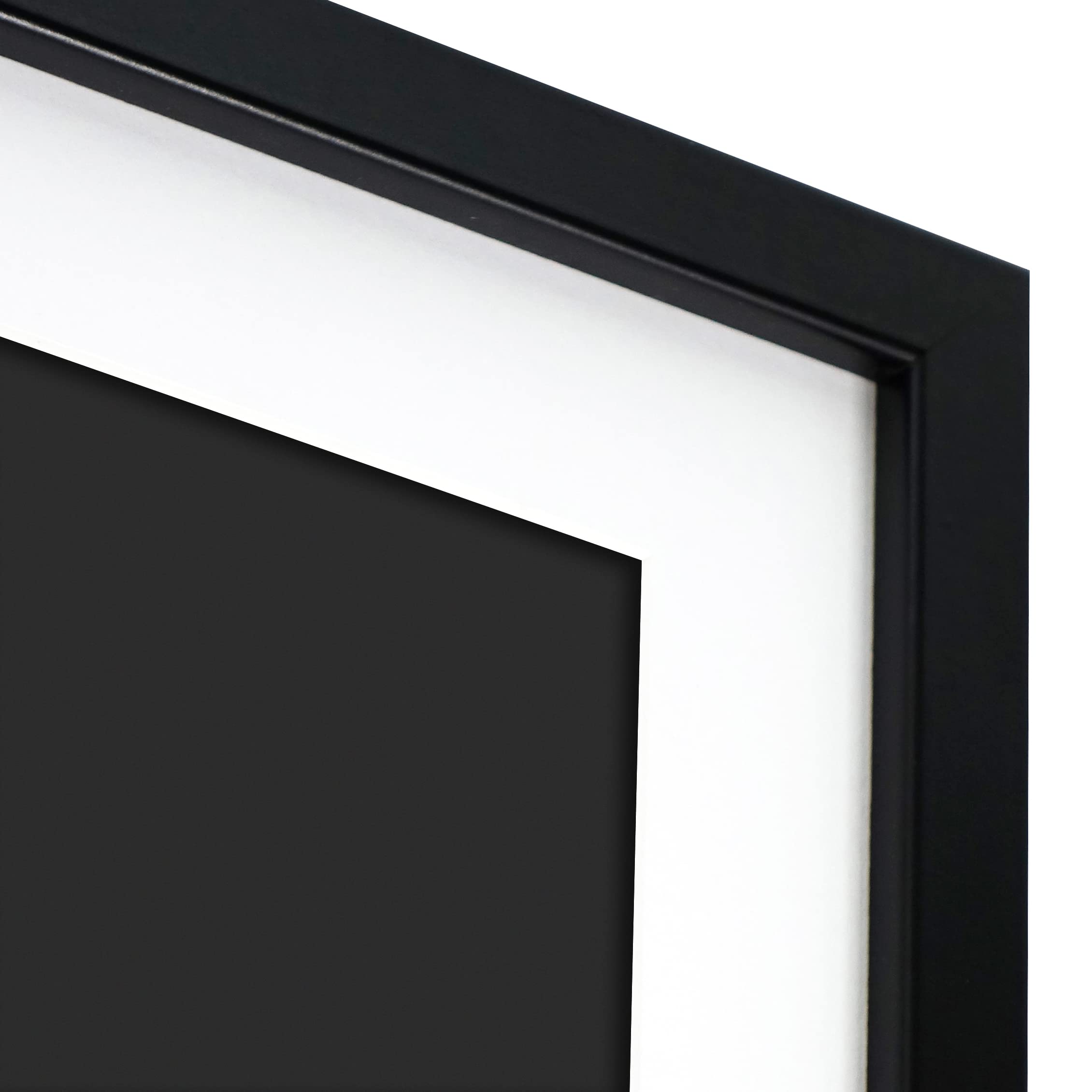 Vivarti, Cornice 3D per maglietta sportiva da adulti, fai da te, per maglietta da calcio, maglietta da rugby, maglia di gruppi, bacheca, 60 x 80 cm, cornice nera, supporto bianco, cartoncino nero