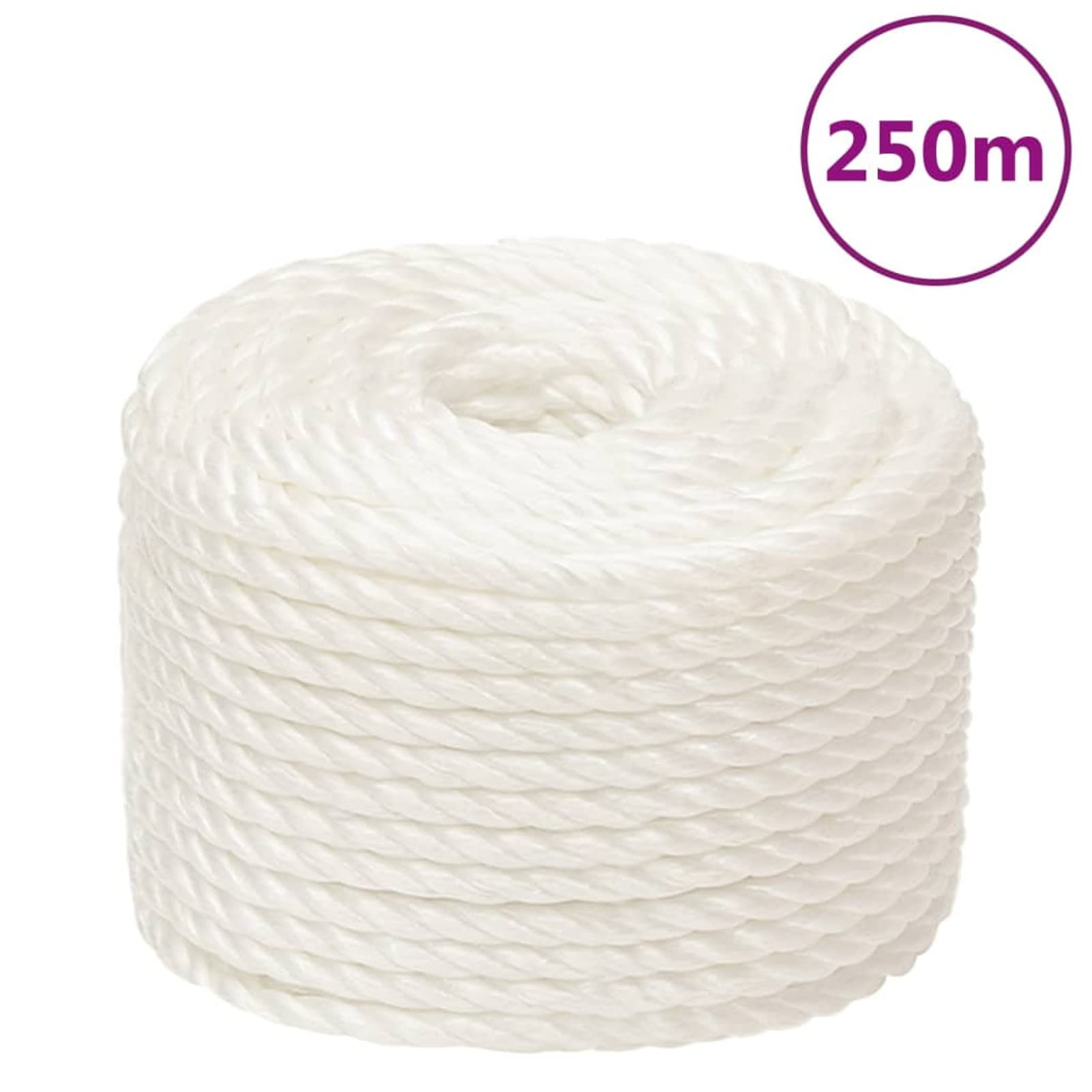 Tidyard Arbeitsseil Bodenarbeitsseil Bootsseil Arbeitsleine Polypropylenseil Mehrzweckleine Seil Bootsleine Allzweckseil Schnur Tau Leine Gedreht Ankerleine Festmacher 12 mm 250 m Polypropylen