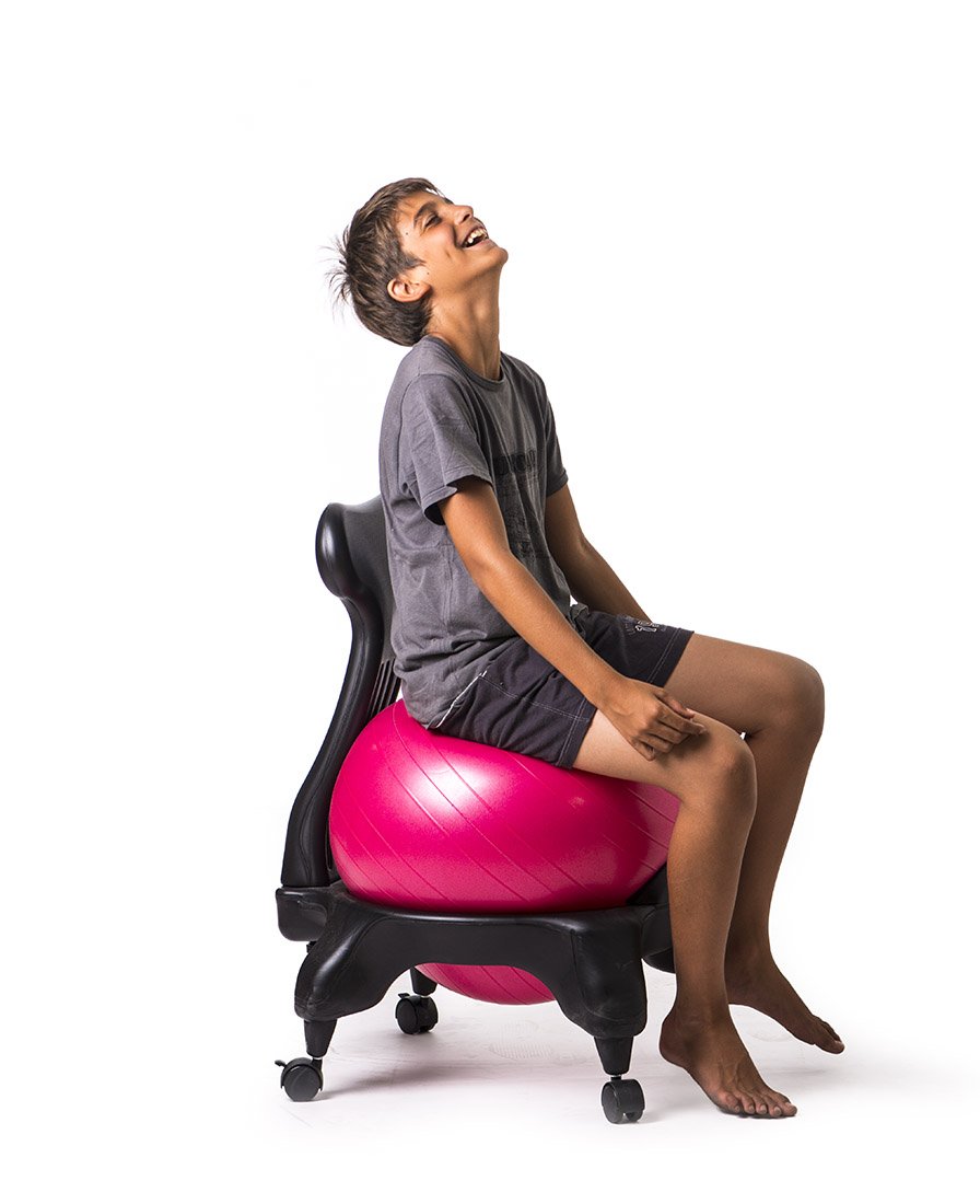 Verde con Palla Blu - Sedia ergonomica con Pallone Gonfiabile