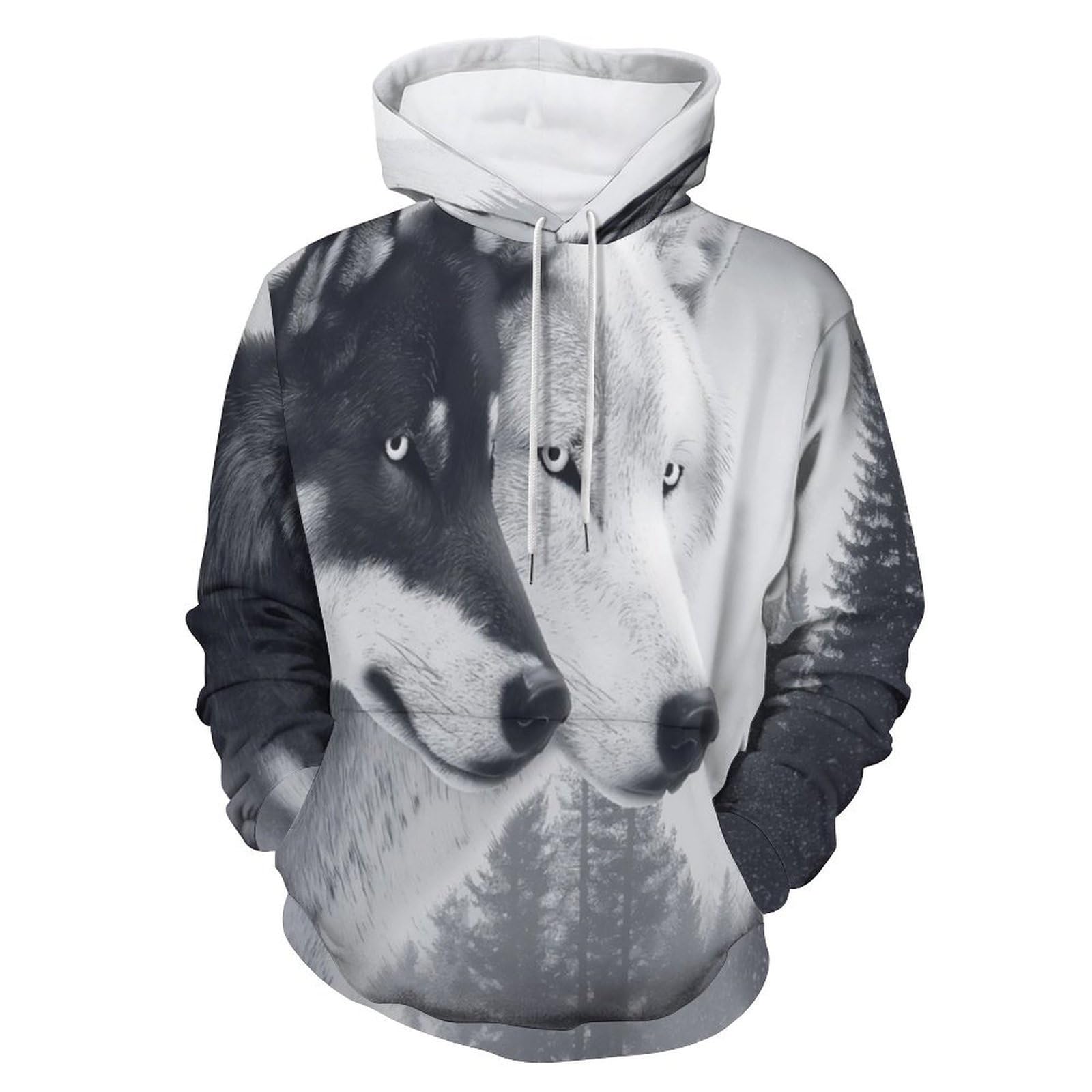 Pull de course décontracté et respirant à motif loup pour le sport - 8