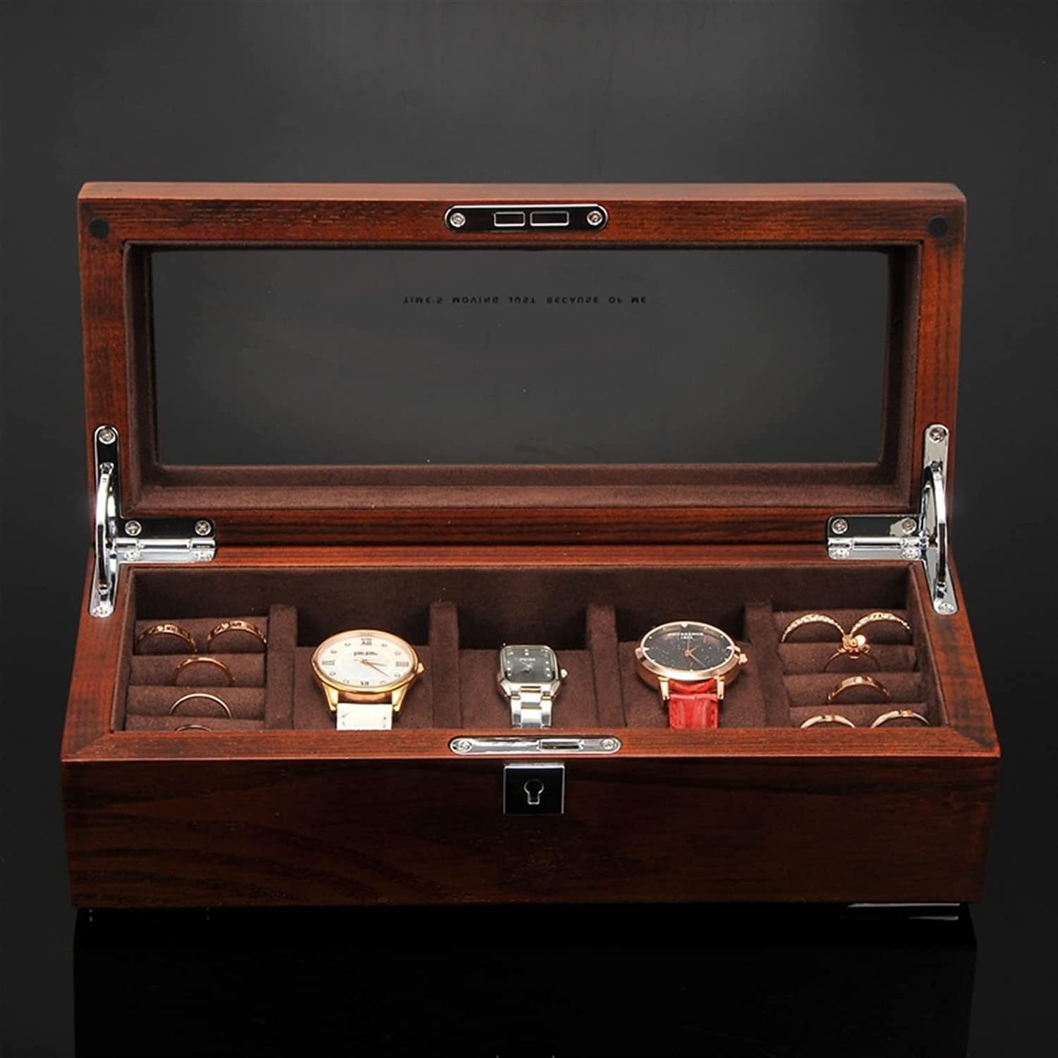 Uhrenbox 3 Slots Uhrenbox Männer Home Holz Uhrenbox Uhren Aufbewahrungsbox Frauen Schmuckschatulle Uhrenschachtel