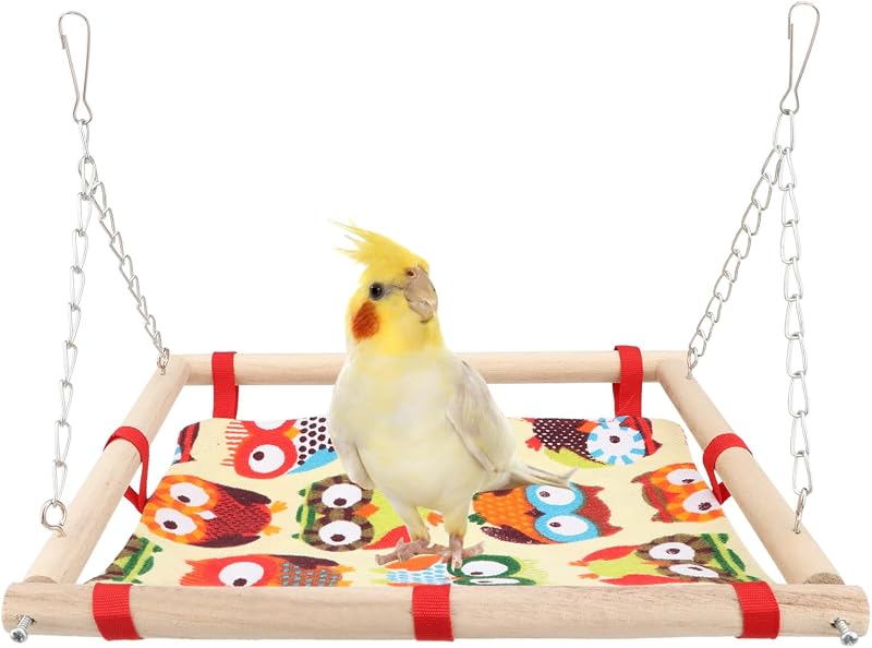Balanço tipo rede macia para aves Hypeety com ganchos, para gaiolas